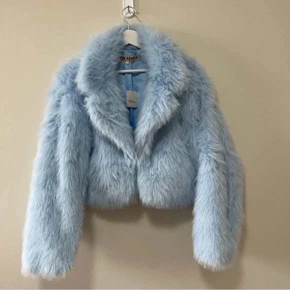 NEW Paris Cropped Faux Fur Jacket Size S - Picture 6 of 16